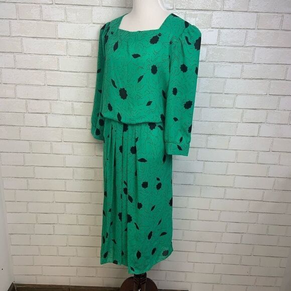 Vintage J.B Too Retro Green Dress (B17) - Picture 2 of 6